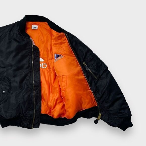 Vtg 90s BL adidas Reversible Logo Bomber Flight Jacket, Alpha MA-1 Heavyweight L - Picture 5 of 14